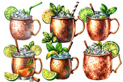 Moscow Mule Cocktail Watercolor Clip, an Illustration by Designworld (Thumbnail 3 of 6)