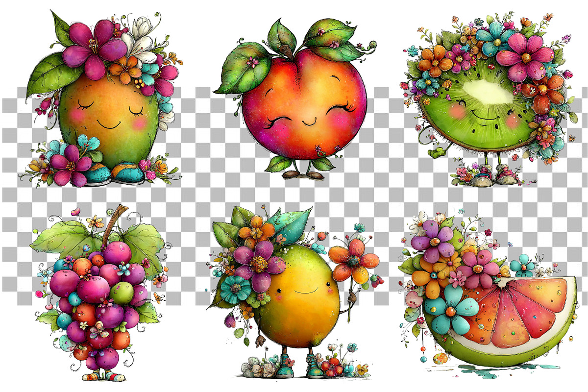 Whimsical Summer Fruit Clipart, a Seasonal Illustration by Daily.Designs (Photo 3 of 5)