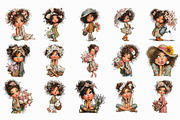 Spring Girls Clipart PNG Bundle, an Illustration by Libby Wishes (Thumbnail 3 of 4)