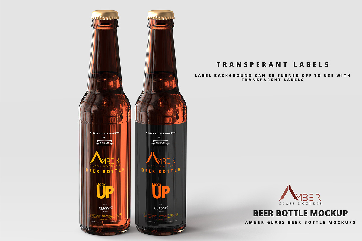 Amber Glass Beer Bottle Mockup 03, a Packaging Mockup by pmvch (Photo 8 of 8)