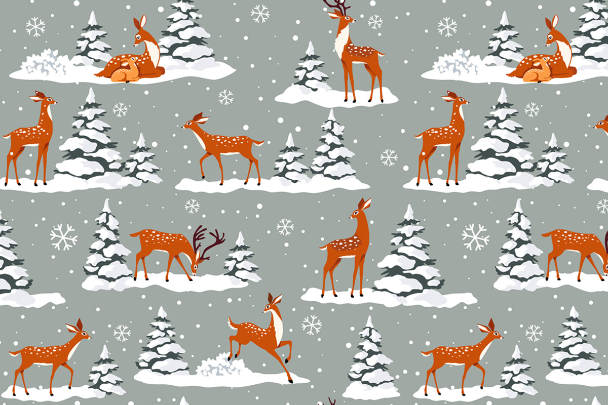 Winter seamless pattern, an Animal Illustration by JulianArt (Photo 4 of 7)