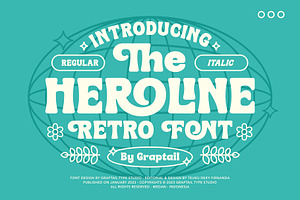 Heroline - Retro Font, a Sans Serif Font by Graptail