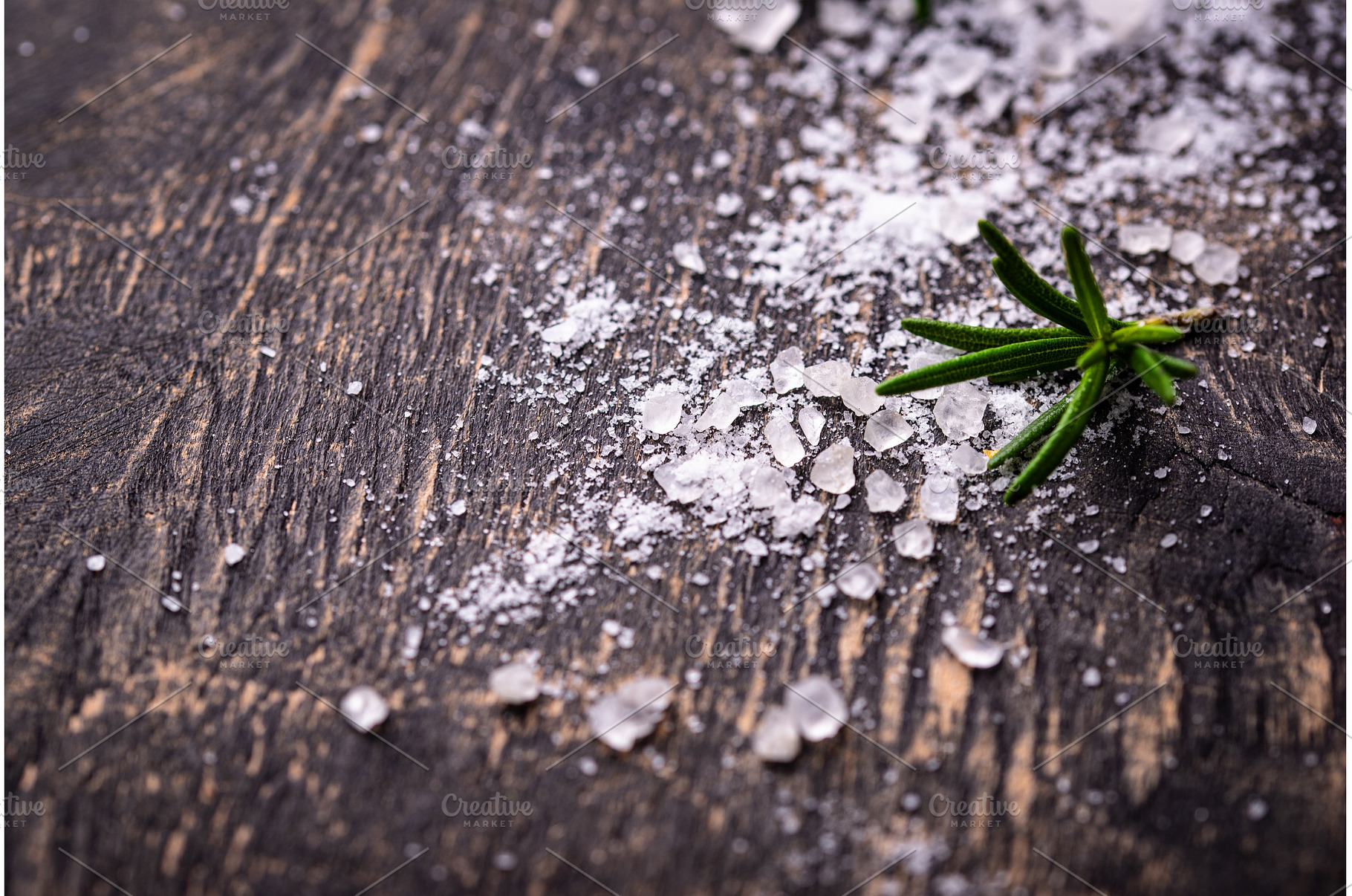 Natural sea salt crystals on dark, a Food & Drink Photo by Yulia Furman