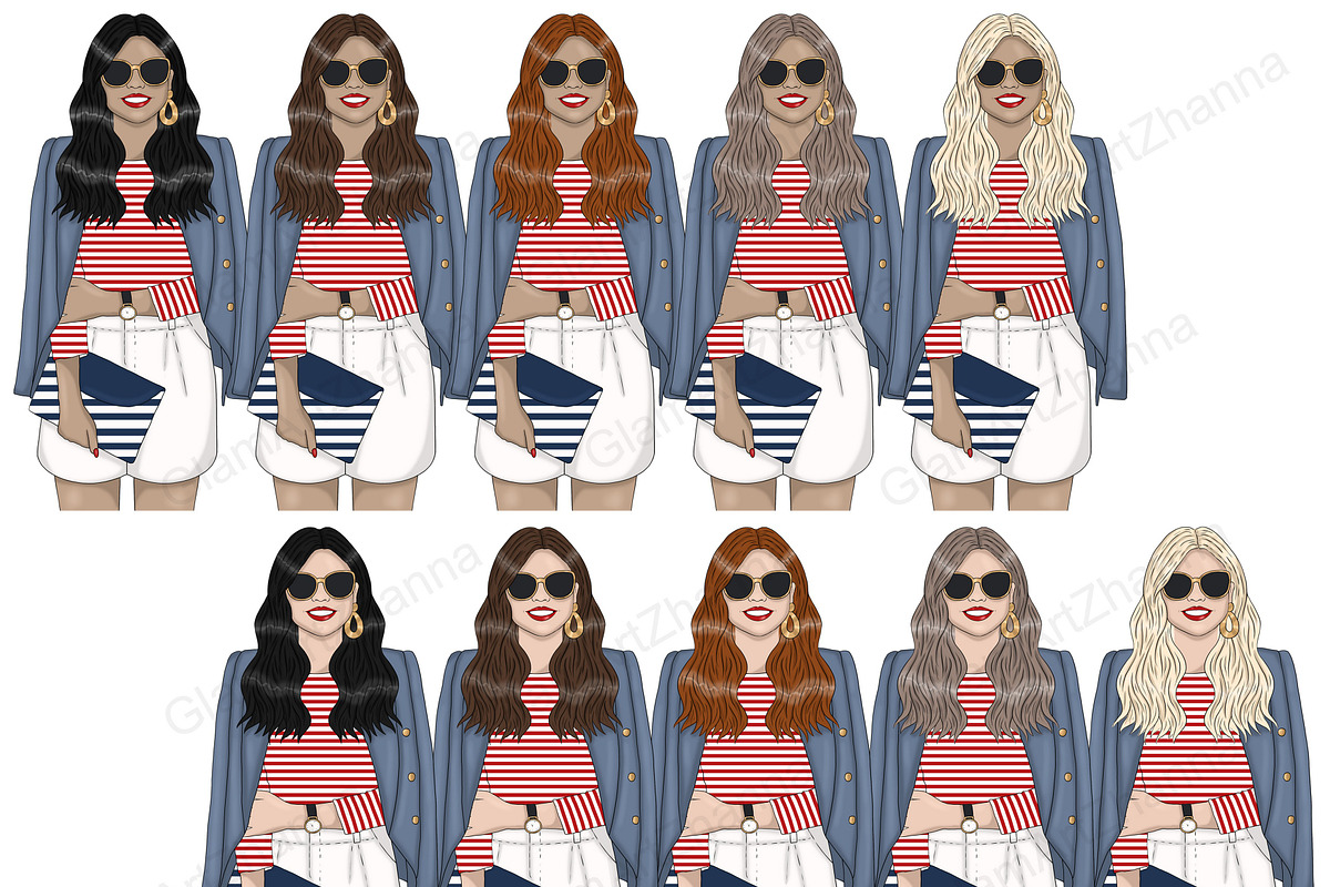 Nautical Clipart, a Person Illustration by GlamArtZhanna (Photo 4 of 7)