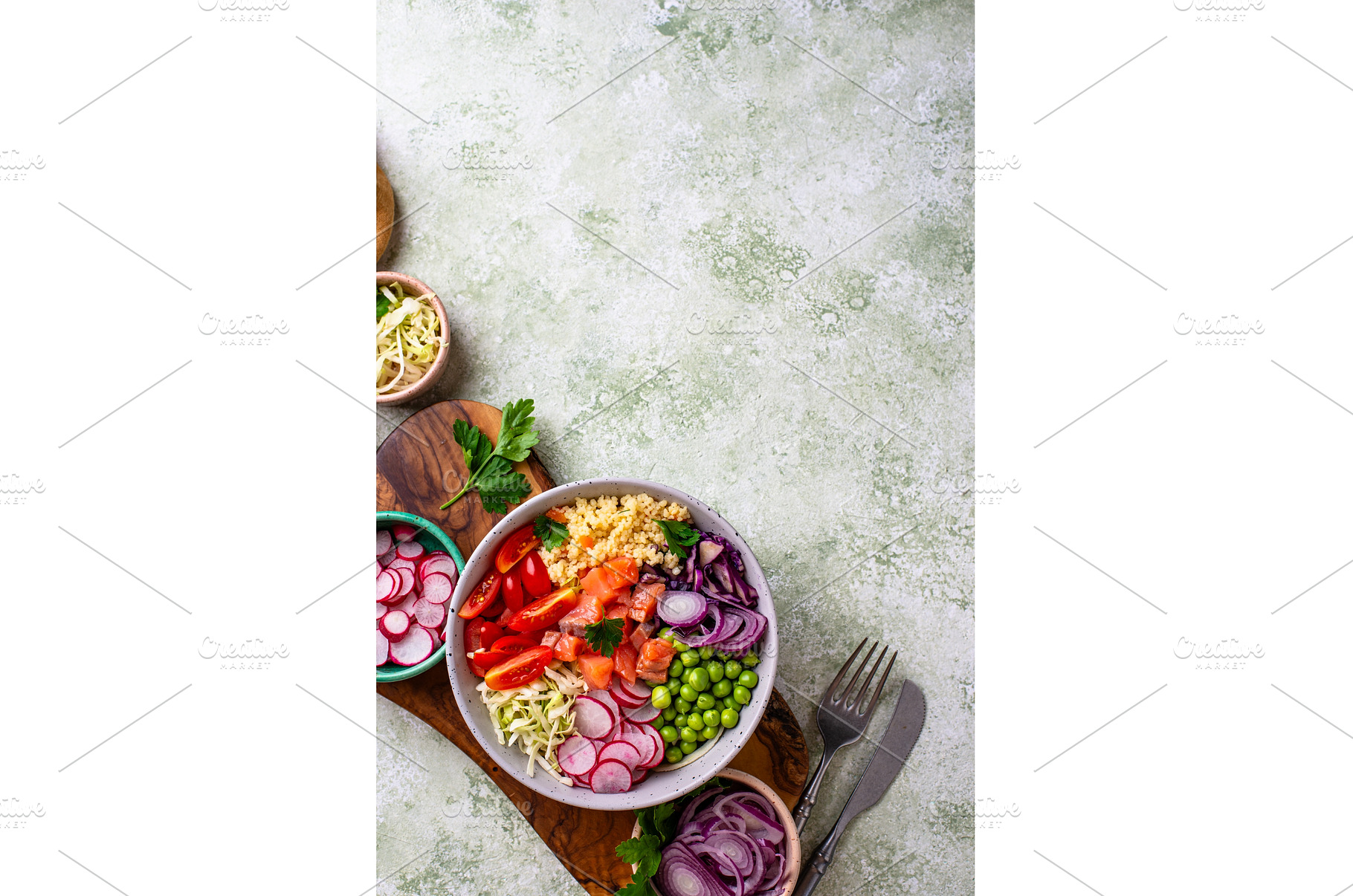 Balanced healthy bowl with, a Food & Drink Photo by Yulia Furman