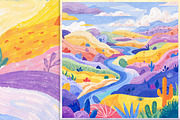 Colorful Cloudy Landscape, a Decorative Illustration by yahu88studio (Thumbnail 10 of 10)