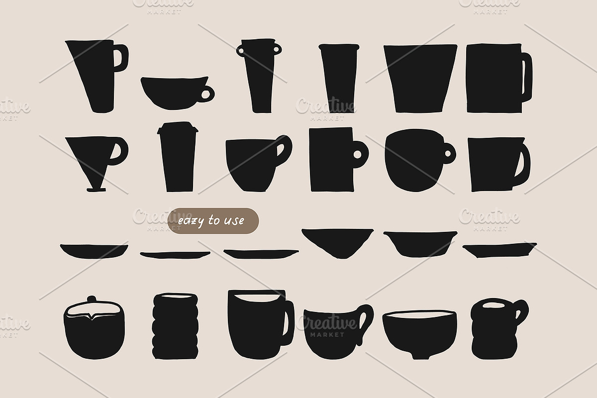 200+ COFFEE CLIPARTS, HAND DRAWN SET, a Food Illustration by JuDesign (Photo 4 of 20)