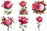 Romantic Roses Valentine's Day Clipa, an Illustration by Daily.Designs (Thumbnail 3 of 5)