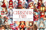 Watercolor Christmas Fairy Clipart, an Illustration by SinaCreation (Thumbnail 1 of 7)