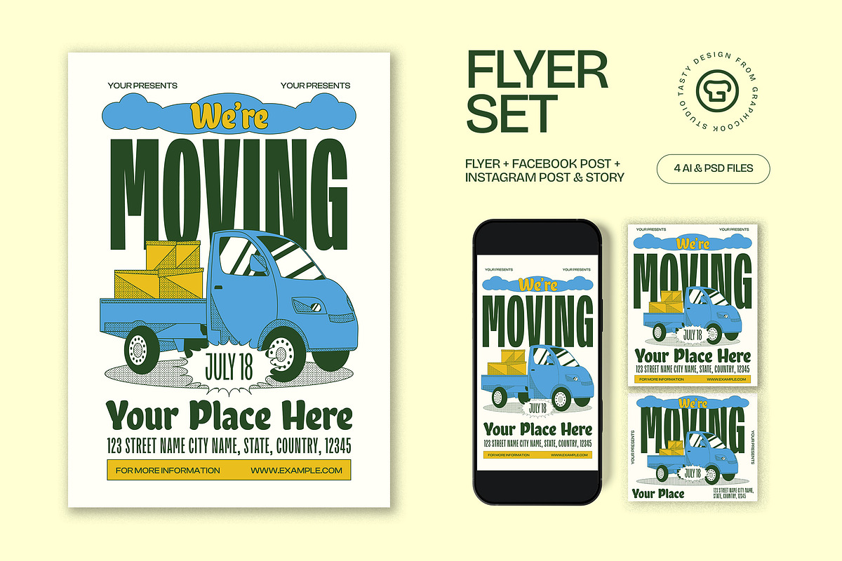 We're Moving Flyer, a Flyer Template by graphicook (Photo 1 of 3)
