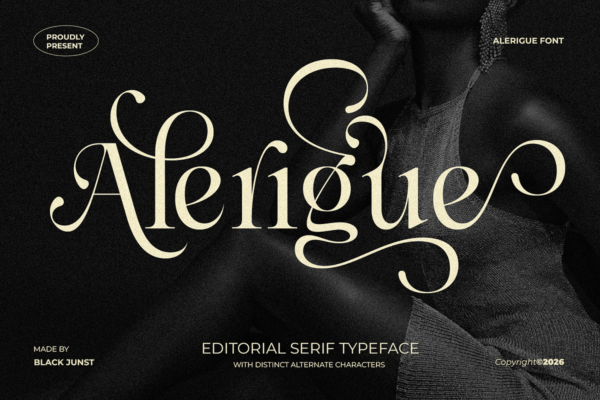 Alerigue — Editorial Serif Font, a Serif Font by Black Junst (Photo 1 of 16)