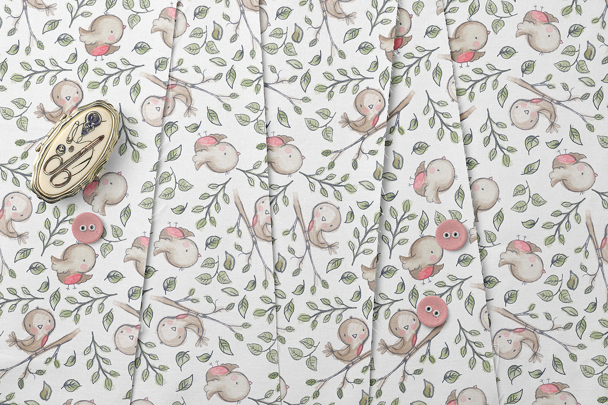 Woodland Birds Pattern, a Pattern Graphic by StudioGlouna (Photo 4 of 4)