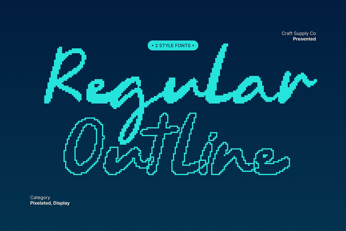 CS Sandra Pixel, a Script Font by Craft Supply Co. (Photo 5 of 8)
