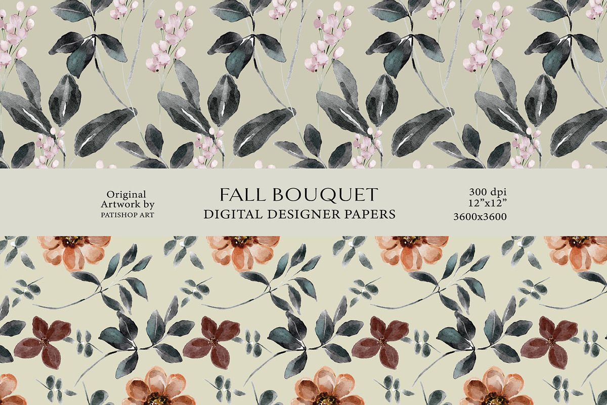 Watercolor Fall Flowers Clipart Set, a Person Illustration by Pink Studio Art (Photo 19 of 19)