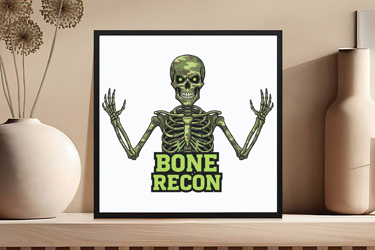 Camo Skeleton Halloween Sublimation, an Illustration by DreamCafeArt (Photo 2 of 6)