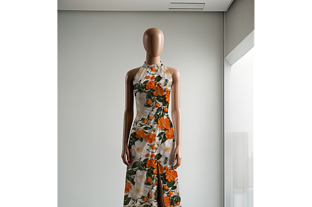 White Orange Flowers Pattern