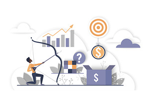 Business solution strategy cloud, a Finance Illustration by Lemberg Vector