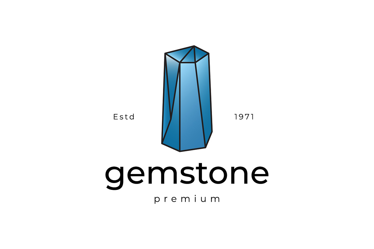 gemstone simple logo lineart vintage, a Branding & Logo Template by Pyruos ID