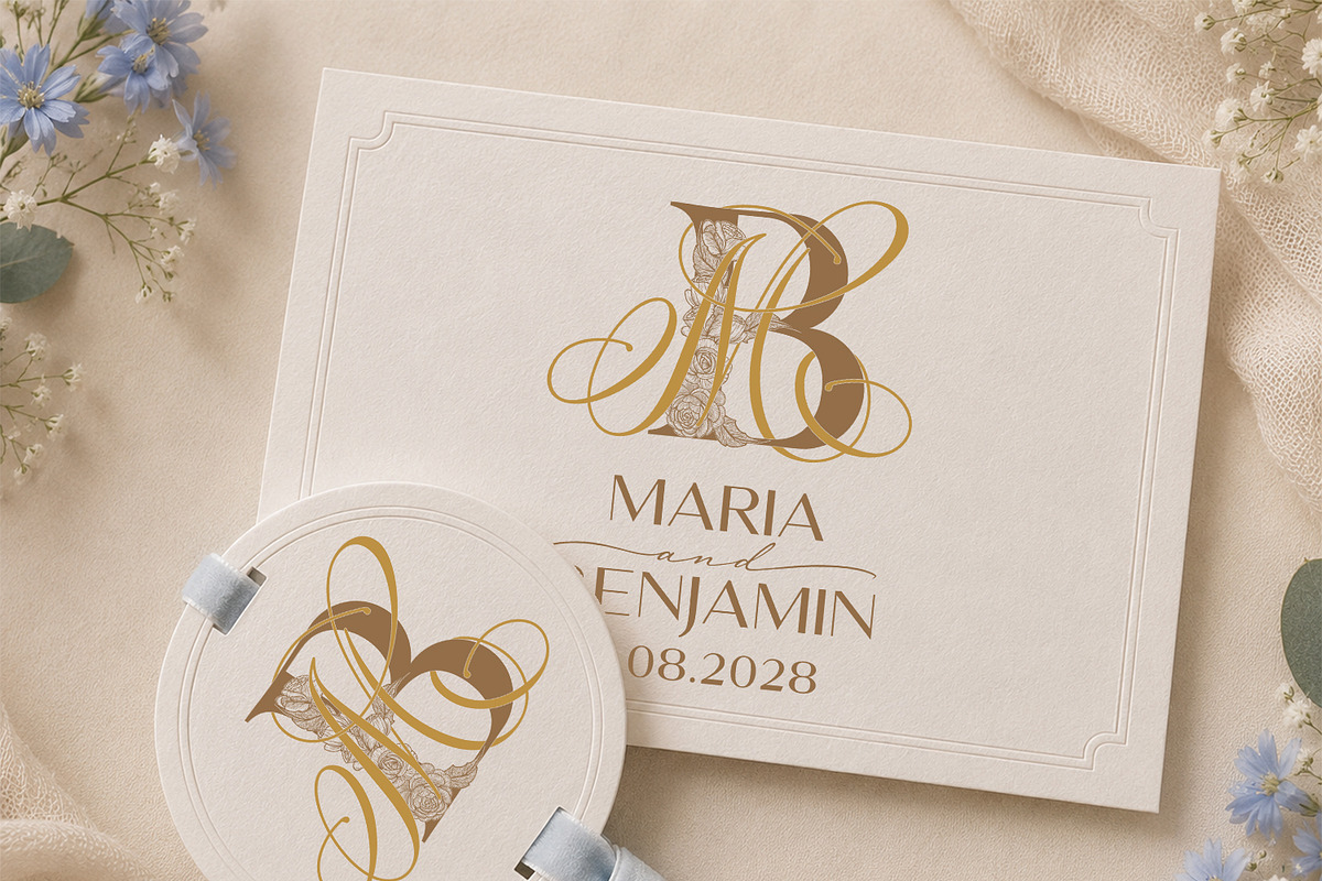 MB BM Wedding Monogram Logo, a Branding & Logo Template by LogoAV (Photo 2 of 6)