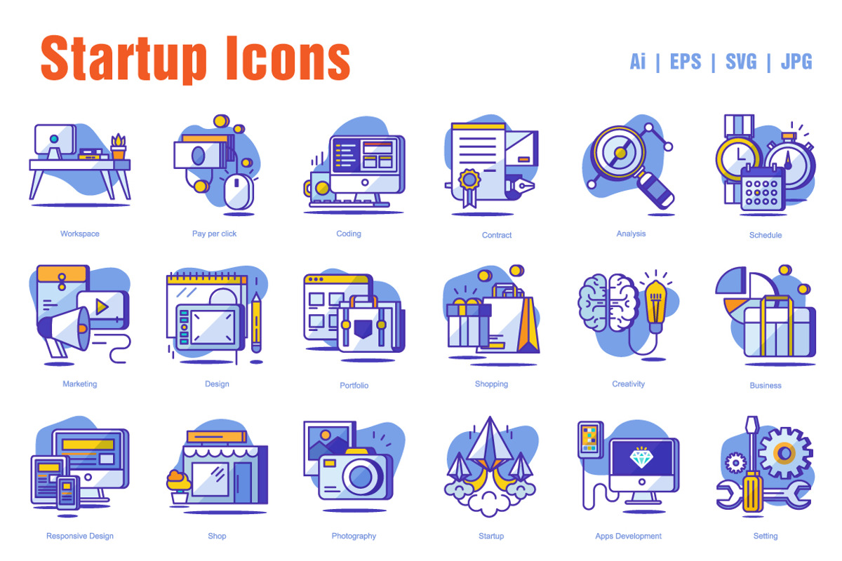 Startup Icons, an Outline Icon by Sooodesign