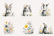 Watercolor Bunnies and Wild Flower, an Illustration by CreationArt (Thumbnail 4 of 10)