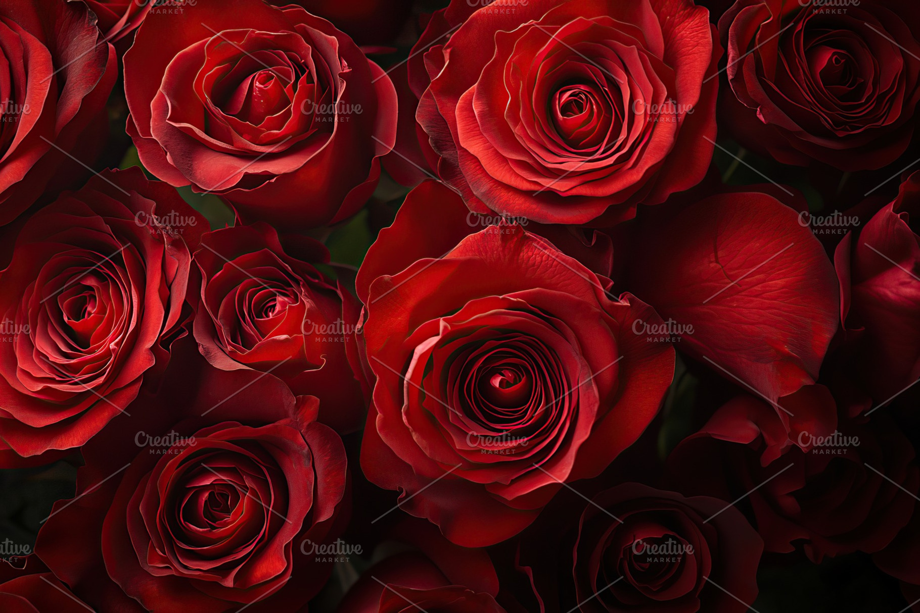 Closeup of red rose bouquet, a Photo by AlyaAnd