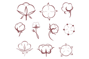 Cotton icons. Collection symbol of, an Object Illustration by the8monkey