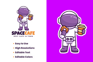 Astronaut Logo Design Template