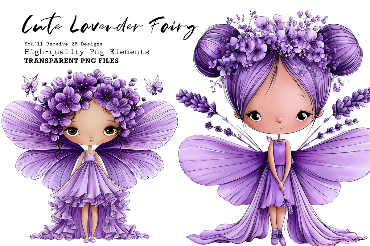 Cute Lavender Fairy Whimsical, a Seasonal Illustration by CreationArt (Photo 1 of 7)