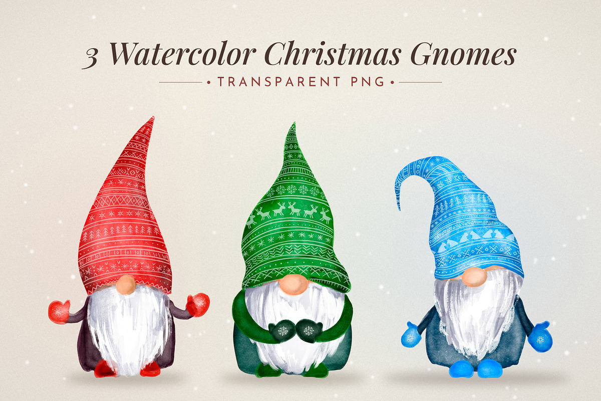 Cute Christmas Gnomes Clipart PNG, a Seasonal Illustration by Where summer is (Photo 1 of 3)