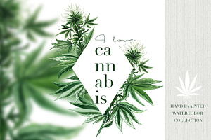 I Love Cannabis - Watercolor Set