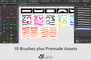 Ribbon Brush Pack for Affinity Apps, a Brush Add-On by Affinity Templates (Thumbnail 7 of 7)