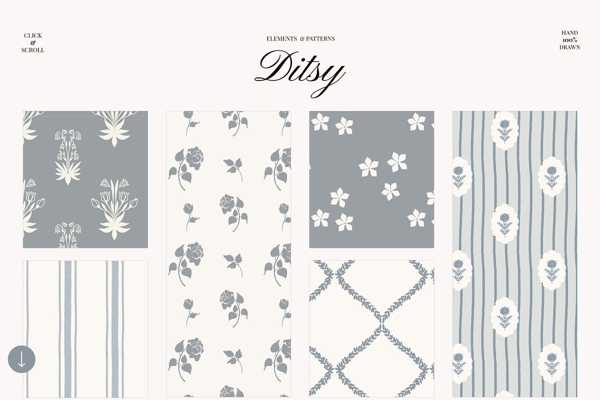 Vintage ditsy art & Floral patterns, a Decorative Illustration by Summer Nightingale Art (Photo 18 of 19)