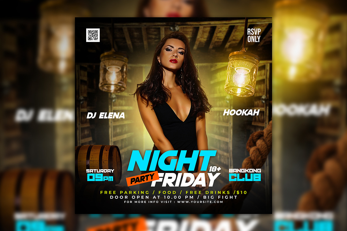 Dj Party Flyer Bundle, a Social Media Template by AbcStudio (Photo 4 of 10)