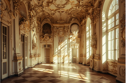 Luxurious Baroque interior. Generate, an Architecture Photo by Ylivdesign