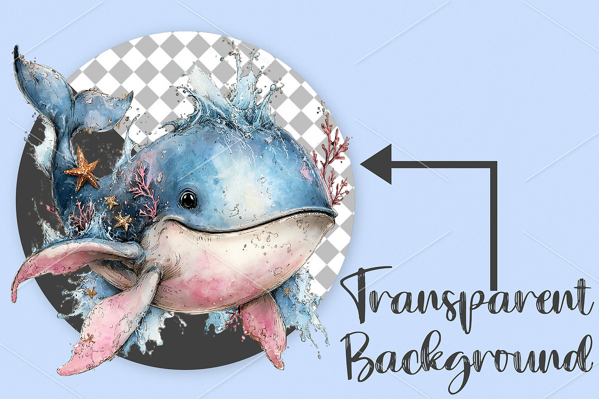 Whimsical Sea Animals Clipart Bundle, a Seasonal Illustration by Canvas Craft (Photo 2 of 6)