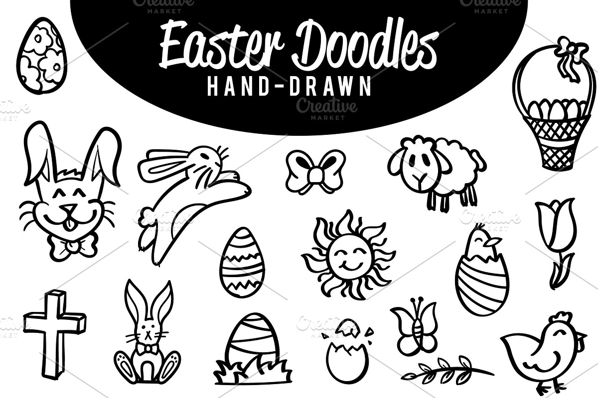Hand drawn Easter doodles pack, an Object Graphic by Scredeck (Photo 2 of 3)