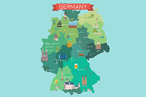 Map of Germany, an Education Illustration by GlebTagirov