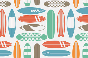 Retro Surfboard Pattern Set