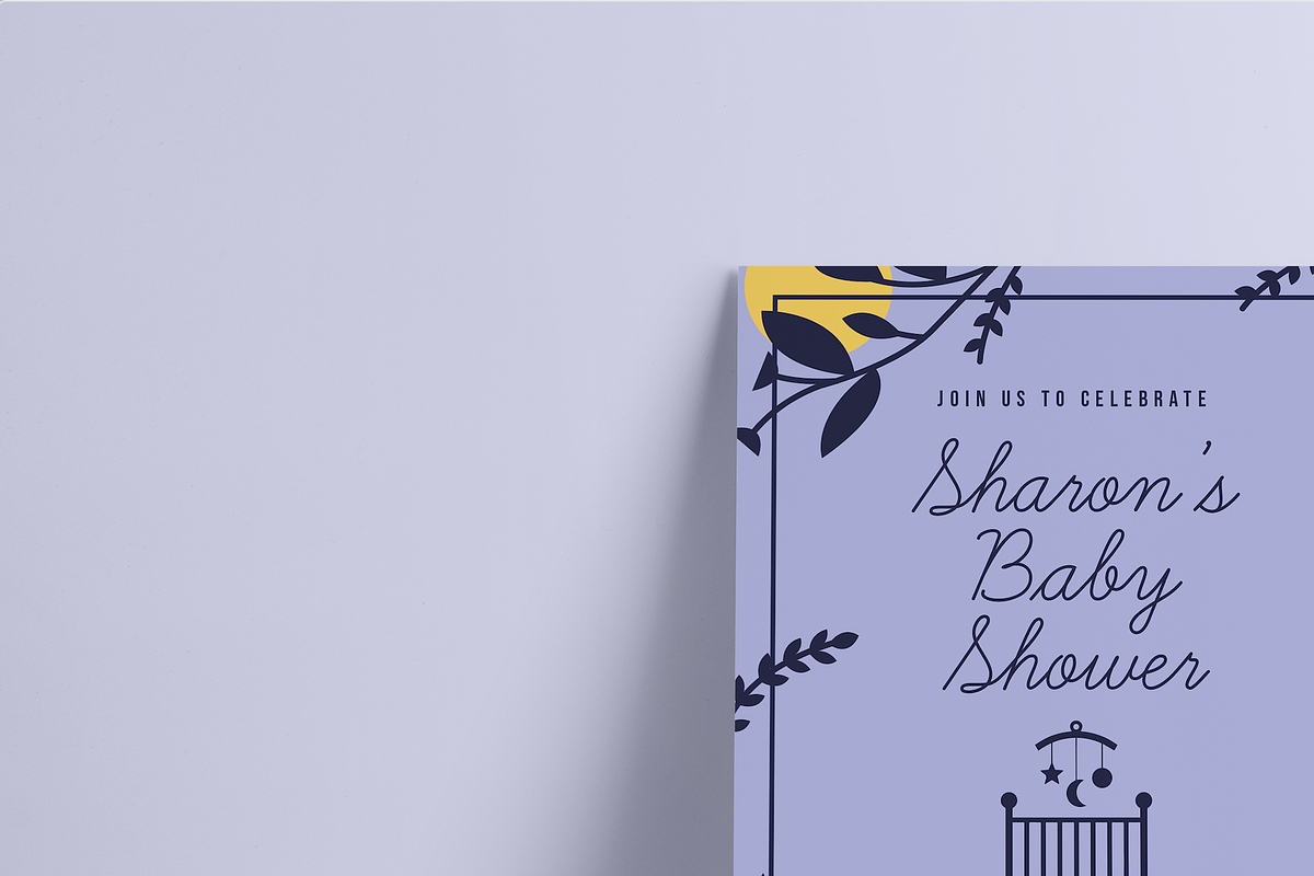 Purple Baby Shower Invitation Design, an Invitation Template by Starline Creative (Photo 4 of 5)