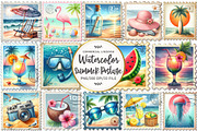 Summer Beach Postage Stamp Clipart, an Illustration by OK Design (Thumbnail 1 of 5)