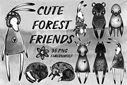 Cute forest friends - 35 PNG set, an Animal Illustration by timianwolf (Thumbnail 1 of 10)
