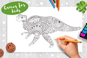 Dinosaurs. Coloring pages, a Background Graphic by Anna Violet (Thumbnail 4 of 6)