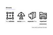50 Spring Flowers Icons, an Outline Icon by Side Project (Thumbnail 3 of 7)