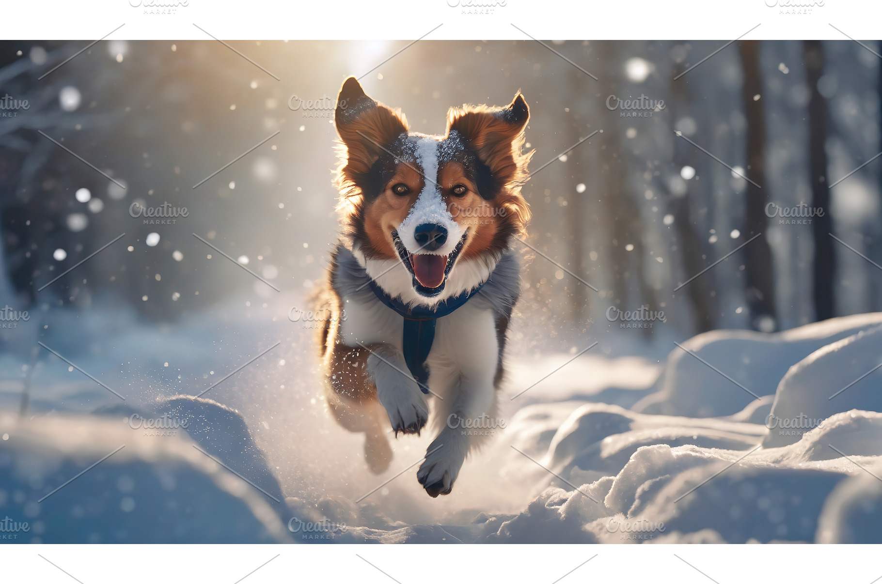Energetic dog running through a, an Animal Photo by Igor Tichonow