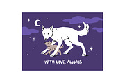Mother's Day cards with animals set, an Animal Illustration by PaperTrident (Thumbnail 11 of 11)