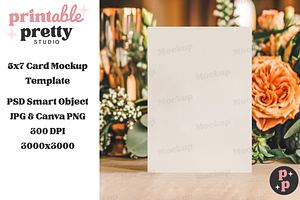 Golden Hour Wedding Card Mockup PSD, a Product Mockup by Printable Pretty Studio