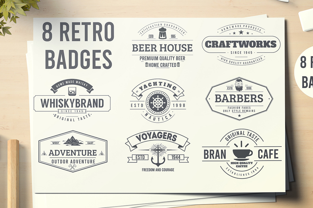 Retro Badges, a Branding & Logo Template by Arys Design (Photo 1 of 2)