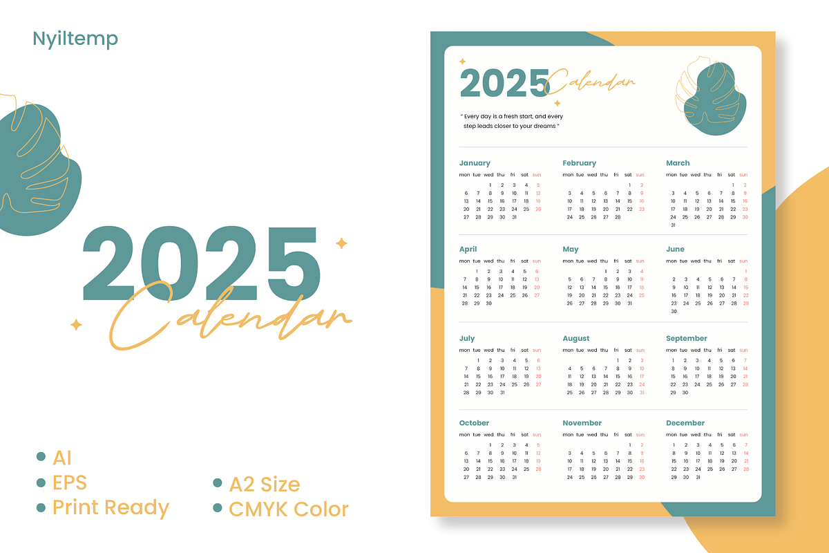 Calendar 2025, a Print Template by nyilstudio (Photo 1 of 3)
