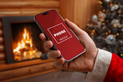 iPhone Santa Fireplace Mockup, an iPhone Mockup by RSplaneta (Thumbnail 1 of 2)